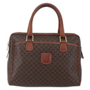 CELINE Macadam Canvas Hand Bag PVC Leather Brown Gold Auth 149753-2