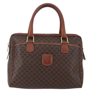 CELINE Macadam Canvas Hand Bag PVC Leather Brown Gold Auth 149753 - 0