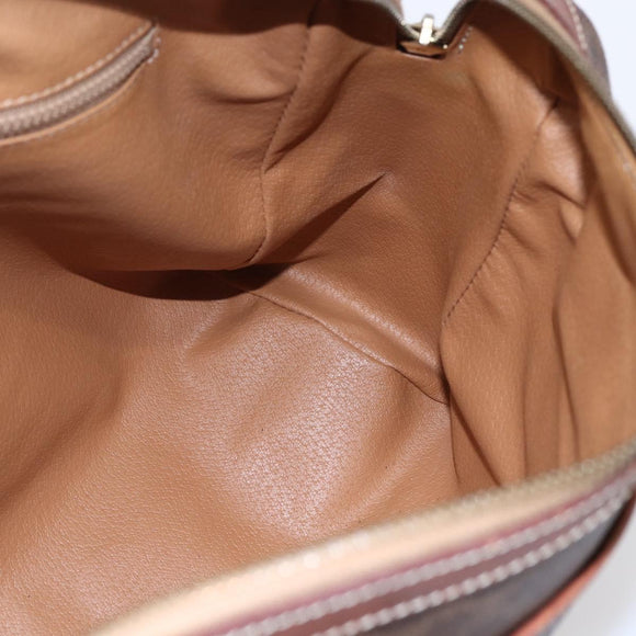 CELINE Macadam Canvas Hand Bag PVC Leather Brown Gold Auth 149753