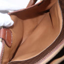 CELINE Macadam Canvas Hand Bag PVC Leather Brown Gold Auth 149753-24