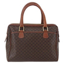 CELINE Macadam Canvas Hand Bag PVC Leather Brown Gold Auth 149753-3