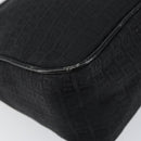 FENDI Zucchino Canvas Shoulder Bag Black Silver Auth 149754-14