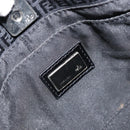 FENDI Zucchino Canvas Shoulder Bag Black Silver Auth 149754-18