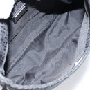 FENDI Zucchino Canvas Shoulder Bag Black Silver Auth 149754-11