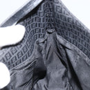 FENDI Zucchino Canvas Shoulder Bag Black Silver Auth 149754-19