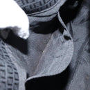 FENDI Zucchino Canvas Shoulder Bag Black Silver Auth 149754-21