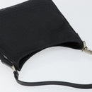 FENDI Zucchino Canvas Shoulder Bag Black Silver Auth 149754-6