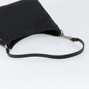 FENDI Zucchino Canvas Shoulder Bag Black Silver Auth 149754-7