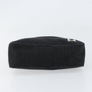 FENDI Zucchino Canvas Shoulder Bag Black Silver Auth 149754-5