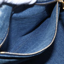 PRADA Canapa PM Hand Bag Denim 2way Blue Gold Auth 149755-24