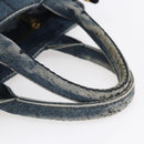 PRADA Canapa PM Hand Bag Denim 2way Blue Gold Auth 149755-7