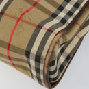 Burberrys Nova Check Business Bag Canvas Beige Gold Auth 149757-8