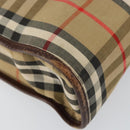 Burberrys Nova Check Business Bag Canvas Beige Gold Auth 149757-15