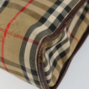 Burberrys Nova Check Business Bag Canvas Beige Gold Auth 149757-16