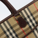 Burberrys Nova Check Business Bag Canvas Beige Gold Auth 149757-9