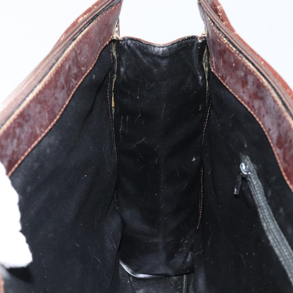 Burberrys Nova Check Business Bag Canvas Beige Gold Auth 149757