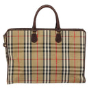 Burberrys Nova Check Business Bag Canvas Beige Gold Auth 149757-2