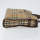 Burberrys Nova Check Business Bag Canvas Beige Gold Auth 149757-3