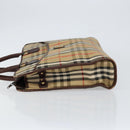 Burberrys Nova Check Business Bag Canvas Beige Gold Auth 149757-4