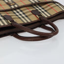 Burberrys Nova Check Business Bag Canvas Beige Gold Auth 149757-7
