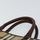 Burberrys Nova Check Business Bag Canvas Beige Gold Auth 149757-14