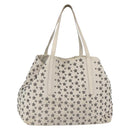 Jimmy Choo Studs Tote Bag Leather White Auth 149758-1