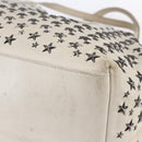 Jimmy Choo Studs Tote Bag Leather White Auth 149758-15