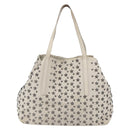 Jimmy Choo Studs Tote Bag Leather White Auth 149758-13