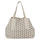 Jimmy Choo Studs Tote Bag Leather White Auth 149758-2