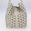 Jimmy Choo Studs Tote Bag Leather White Auth 149758-3