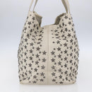 Jimmy Choo Studs Tote Bag Leather White Auth 149758-4