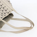 Jimmy Choo Studs Tote Bag Leather White Auth 149758-7