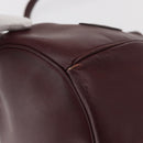 CARTIER Must Line Shoulder Bag Leather Bordeaux Gold Auth 149759-11