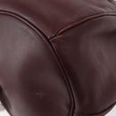 CARTIER Must Line Shoulder Bag Leather Bordeaux Gold Auth 149759-13