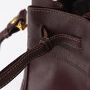 CARTIER Must Line Shoulder Bag Leather Bordeaux Gold Auth 149759-14