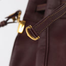 CARTIER Must Line Shoulder Bag Leather Bordeaux Gold Auth 149759-15