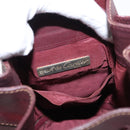 CARTIER Must Line Shoulder Bag Leather Bordeaux Gold Auth 149759-16
