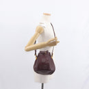 CARTIER Must Line Shoulder Bag Leather Bordeaux Gold Auth 149759-21