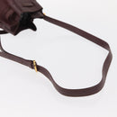 CARTIER Must Line Shoulder Bag Leather Bordeaux Gold Auth 149759-7
