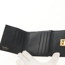 Salvatore Ferragamo Gancini Bifold Wallet Leather Black Gold Auth 149762AV-7