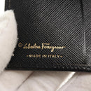 Salvatore Ferragamo Gancini Bifold Wallet Leather Black Gold Auth 149762AV-22