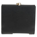 Salvatore Ferragamo Gancini Bifold Wallet Leather Black Gold Auth 149762AV-2