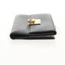 Salvatore Ferragamo Gancini Bifold Wallet Leather Black Gold Auth 149762AV-4