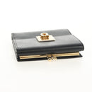 Salvatore Ferragamo Gancini Bifold Wallet Leather Black Gold Auth 149762AV-5