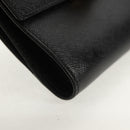 Salvatore Ferragamo Gancini Bifold Wallet Leather Black Gold Auth 149762AV-14