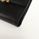Salvatore Ferragamo Gancini Bifold Wallet Leather Black Gold Auth 149762AV-15