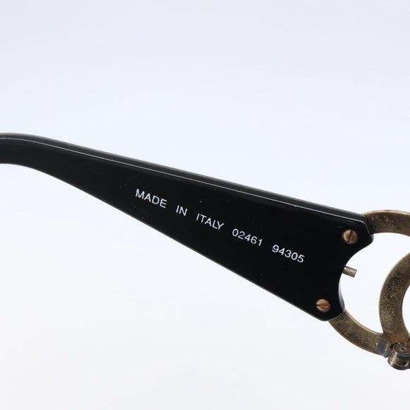 CHANEL COCO Mark Sunglasses plastic Black CC Auth 149763