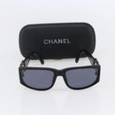 CHANEL COCO Mark Sunglasses plastic Black CC Auth 149763-11