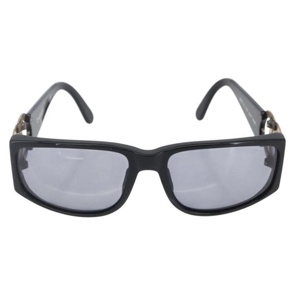 CHANEL COCO Mark Sunglasses plastic Black CC Auth 149763