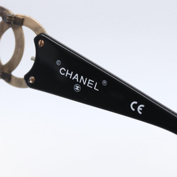 CHANEL COCO Mark Sunglasses plastic Black CC Auth 149763